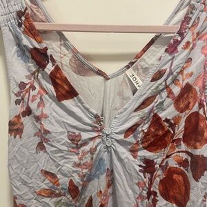 Soma Floral V-Neck Dress with Ruched Detail